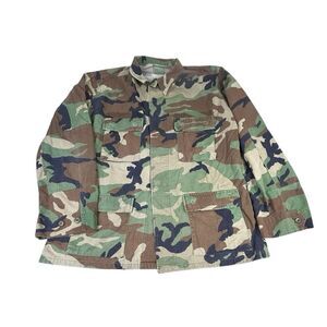 USA Army Woodland Camo Jacket Men's Large Regular Shirt Combat Coat 1997